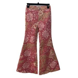 FREE PEOPLE we the free floral printed high waisted pink jeans 24